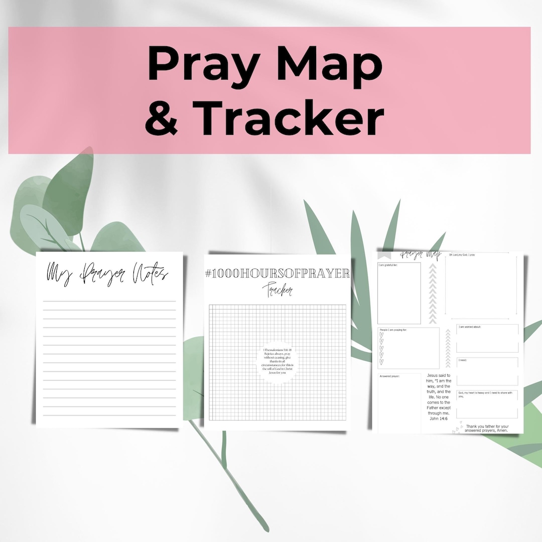 Prayer Tracker, Minimalist Prayer Map, Christian Printable, Instant