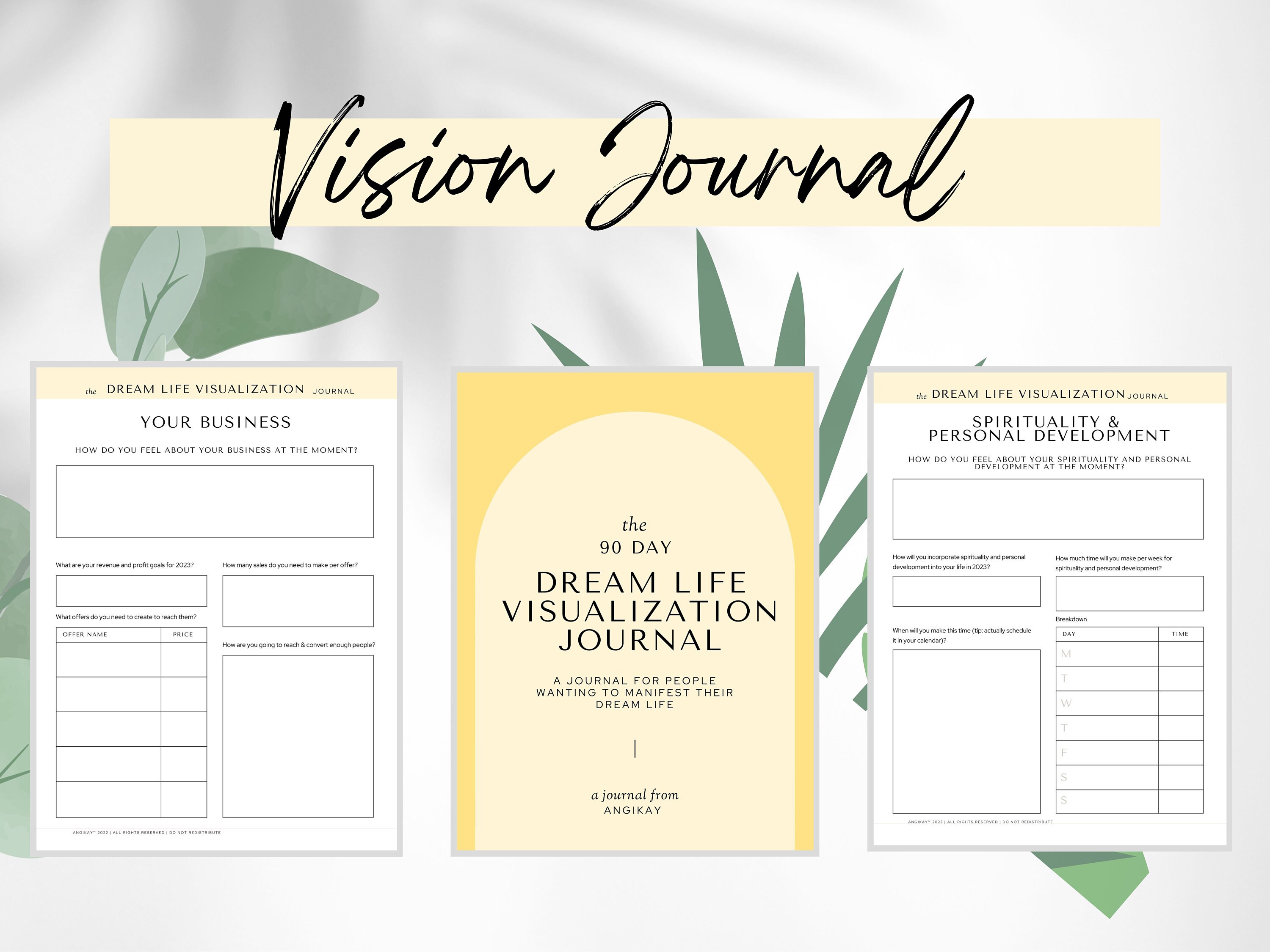 Printable Vision Journal A Powerful Tool for Personal Etsy
