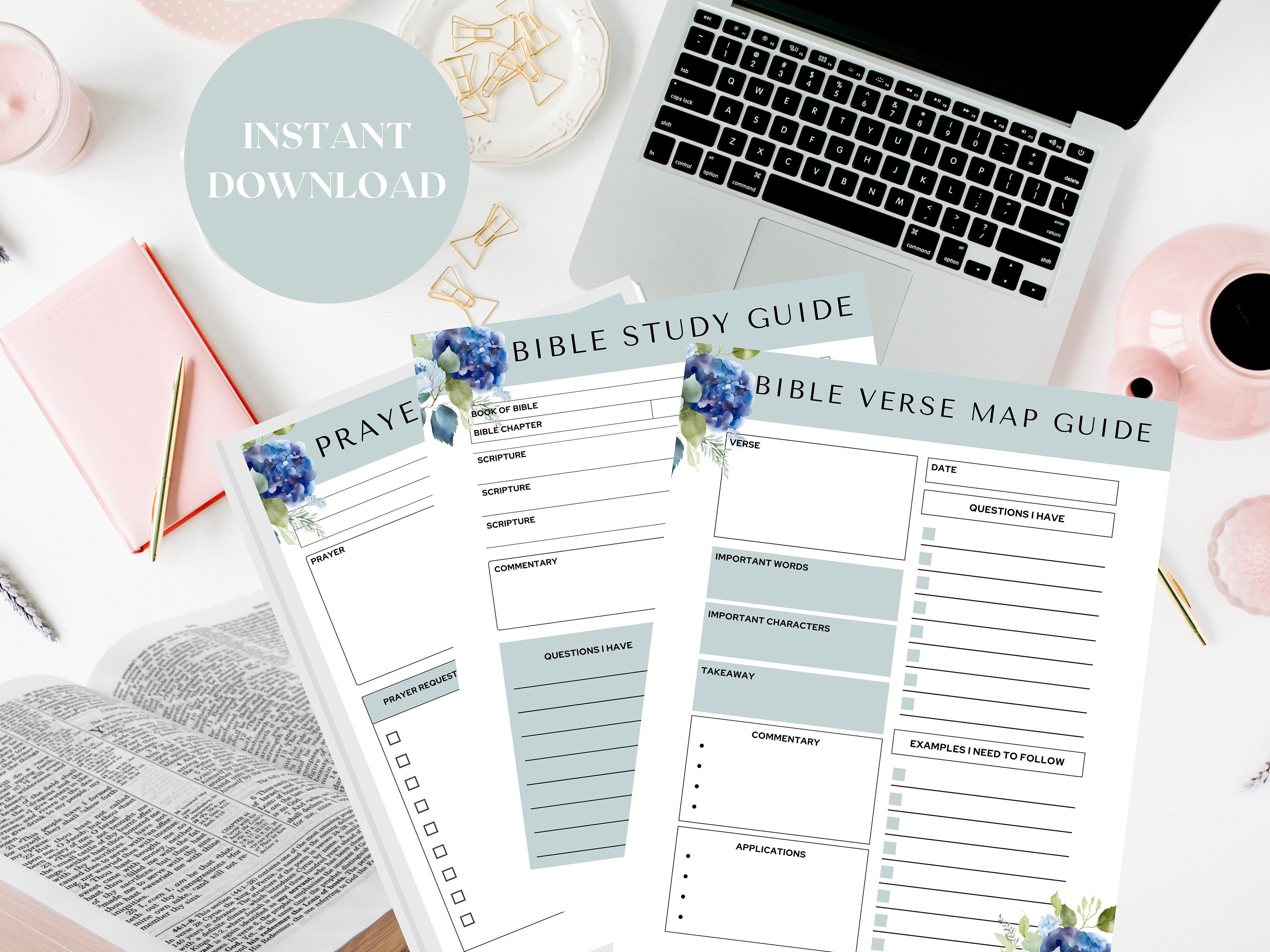 Hydrangea Bible Study Guide Bundle: Printable Prayer Journal (PLR) - Etsy
