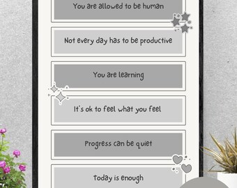 Affirmation Selbstliebe Poster | Minimalistische Ermutigung Dekor | Sofort Download