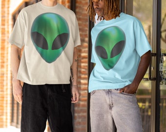 3d Alien Head T-shirt - Ufo Tee, Area 51, Roswell hunters - Unisex Soft Tee