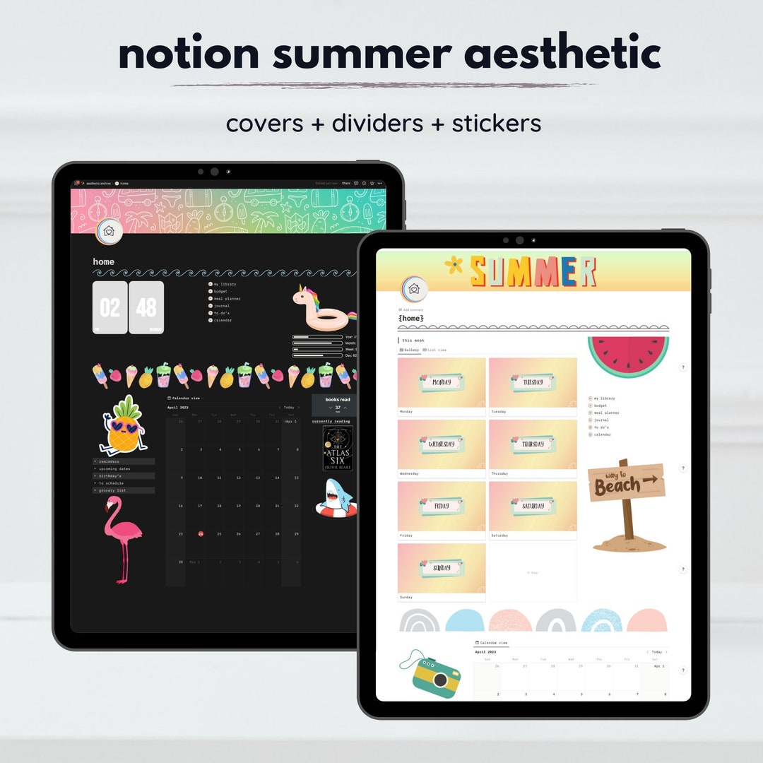 Summer Notion Customization Bundle Notion Covers Notion Icons Notion