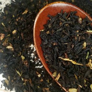 French Vanilla Black Tea- Loose Leaf Tea- Caffeine Tea- Gourmet Tea- Blends- Tea Lover Gifts- Small batch tea