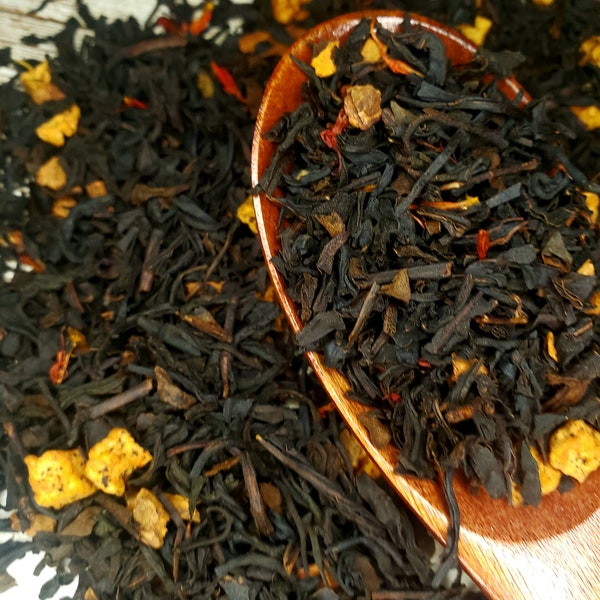 Appelkaneel zwarte thee, losse bladthee, kleine partij thee, gastronomische thee, herfstthee.