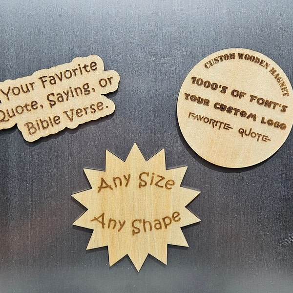 Custom Laser Engraved Magnets, 100's of customizable options available. Bulk specials available!