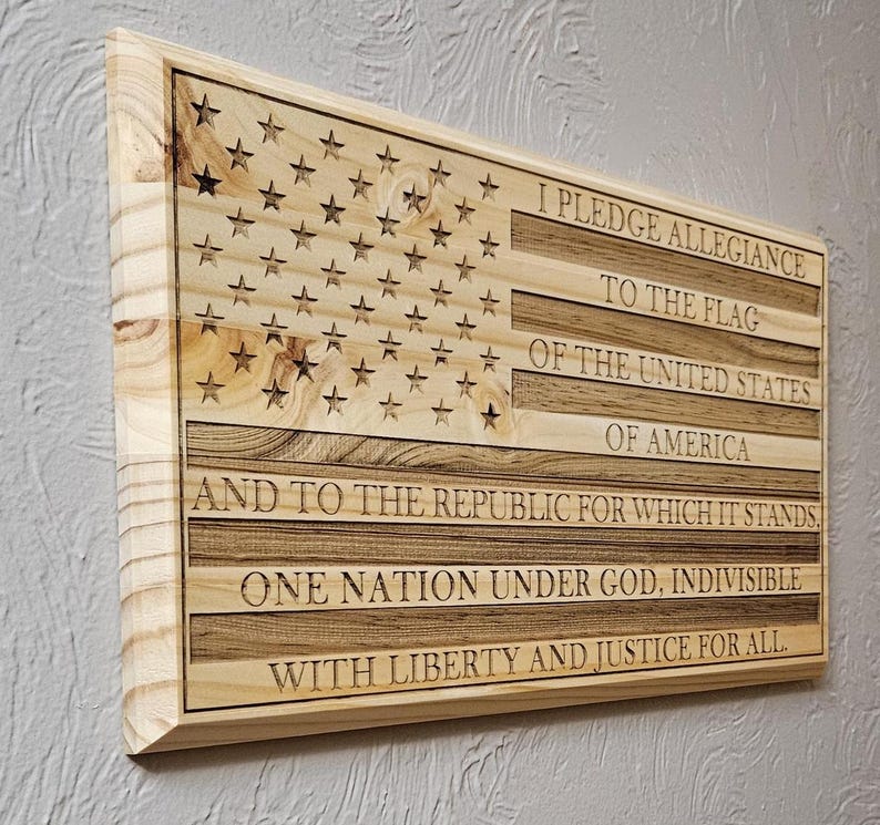 Pledge of Allegiance Hand Crafted Laser Engraved Wall Decor - Etsy