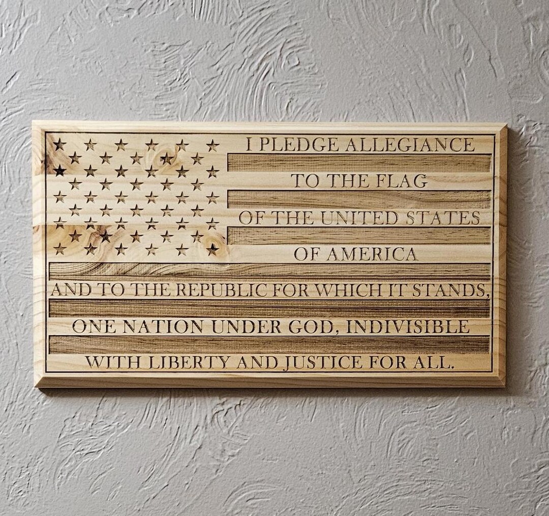 Pledge of Allegiance Hand Crafted Laser Engraved Wall Decor - Etsy