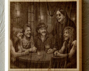 Legends of Rock Watercolor print laser engraved wall decor
