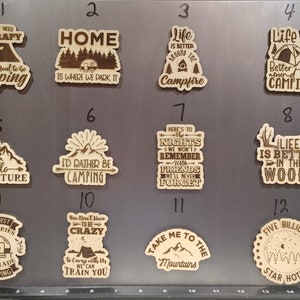 Camping Collection Laser Engraved Magnets
