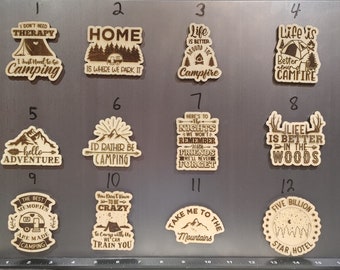 Camping Collection Laser Engraved Magnets