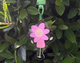 アジサイの花のアクリルキーホルダー // 誕生日プレゼント、ギフトの