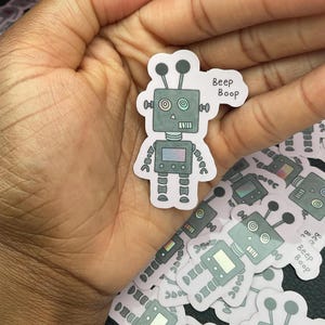 Robot sticker | Glossy sticker |Waterproof bottle sticker | Robot Stickers | Vinyl Sticker | Laptop stickers | Water bottle sticker