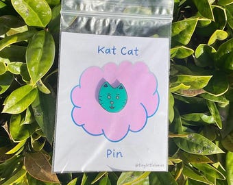 Kat Cat Pin: Shrink Plastic Decorative Pin for Backpacks