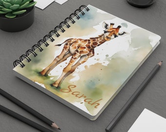 Personalized Giraffe Print Journal: Custom Name Diary