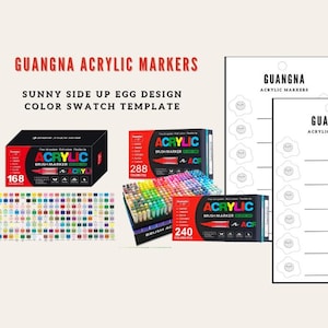 Sunny Side Egg Acrylic Marker Swatch Template (Printable Digital Download)