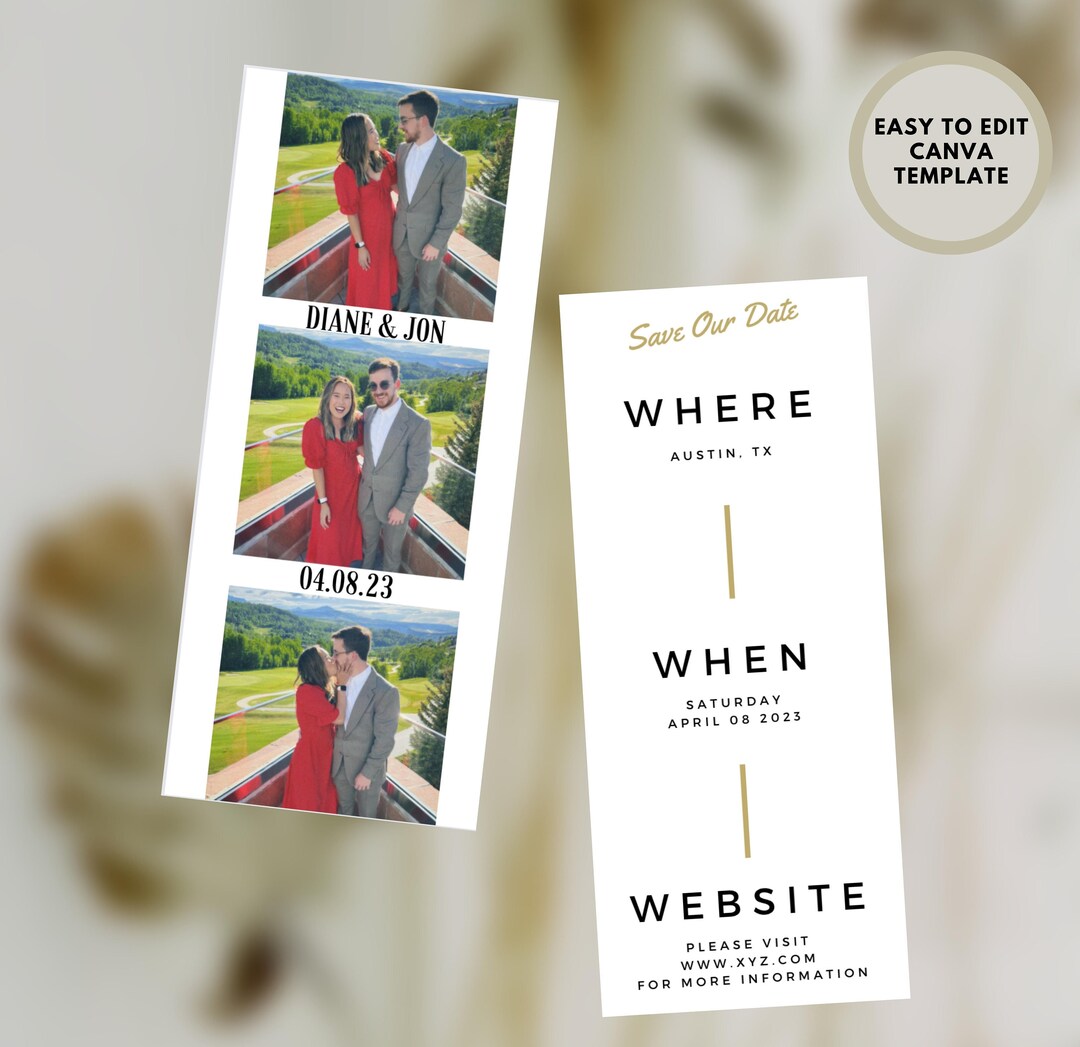 Custom Bookmark Save the Date Template With Photo Save the Etsy