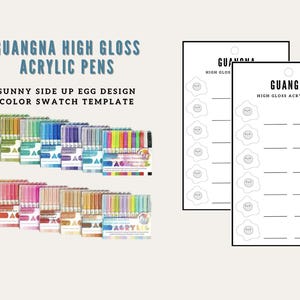 Sunny Side Up Egg Acrylic Pen Farbmuster Vorlage (Printable Digital Download)