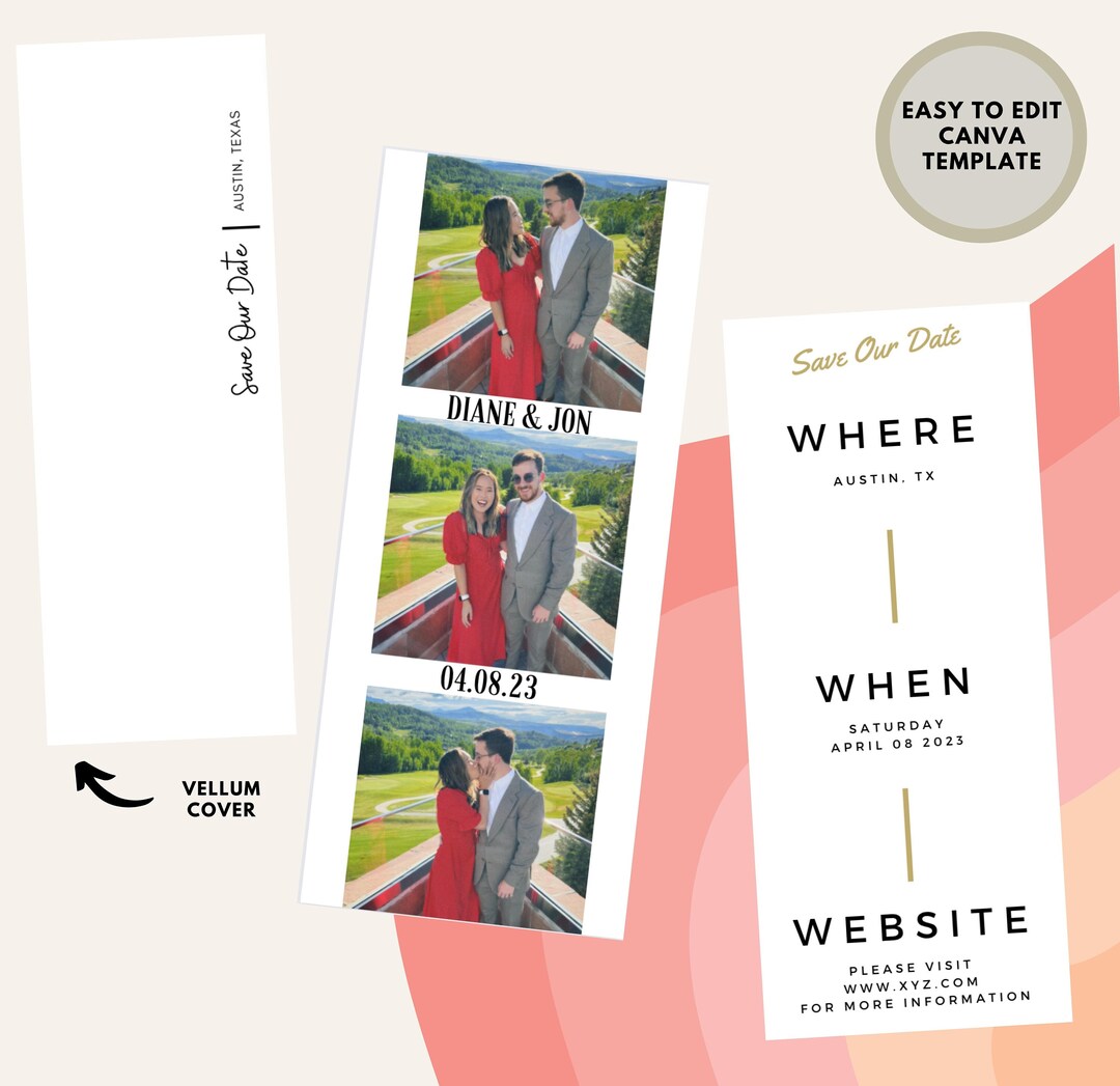 Personalized Bookmark Modern, Minimalist Save the Date Template With