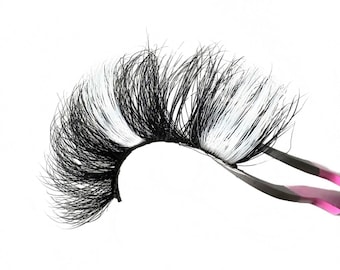 ANGEL | White 2 Tone Color Lashes | Strip Lashes | Eyelash Extensions | Fluffy Lashes | Falsies