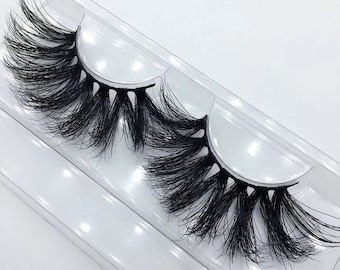 DOLL | 3D Luxury Mink Strip Eyelash Extensions | 25MM Long Lashes | Flared Fluffy Volume Eyelashes | False Eyelashes | Dramatic Lashes