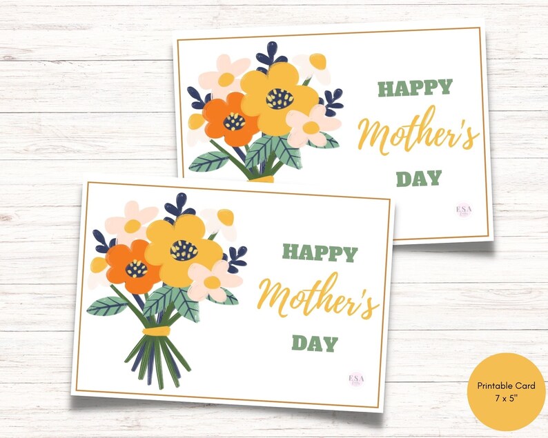 Floral Mother's Day Card: Printable Blank Card (PDF) - Etsy UK