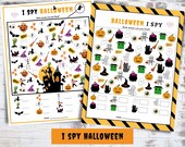 Halloween I Spy Game: Kids Activity, Printable Game Sheets (Digital Download)