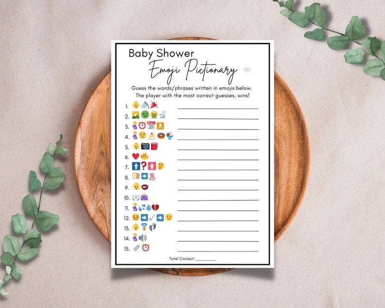 Emoji Baby Shower Game Emoji Pictionary Baby Shower Baby Etsy