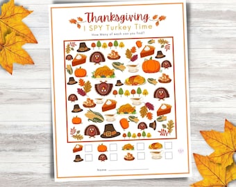 I Spy Game | I Spy Thanksgiving Game | Thanksgiving Game for Kids | Thanksgiving Printable