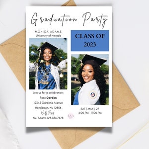 Graduation Party Invitation Template, Graduate Invitation With Multiple ...