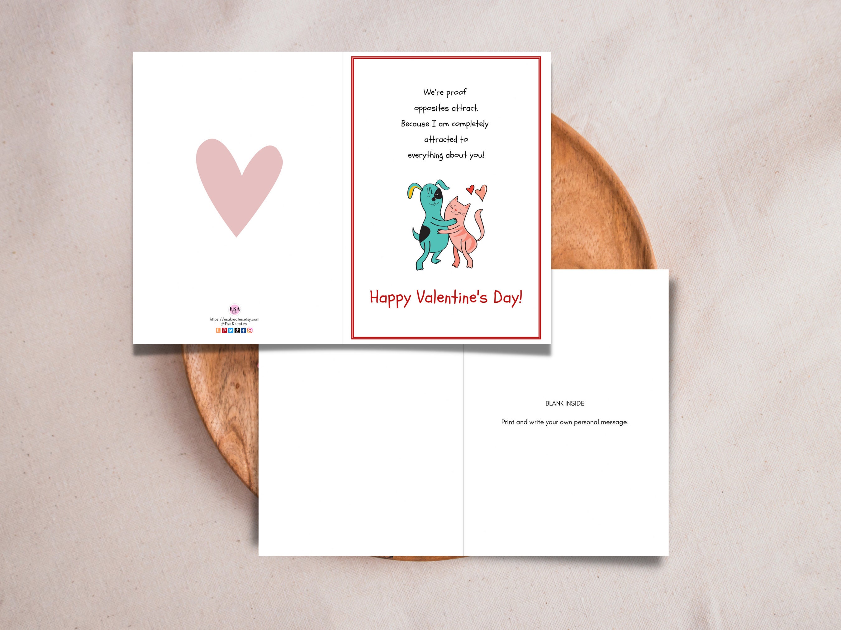 Printable Valentines Day Card, Valentines Day Card for Him or Her, Cute ...