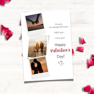 Editable Valentines Day Card, Photo Valentine Card, Valentines Day Card for Him or Her, Happy Valentine&#39;s Day Card, Anniversary Card