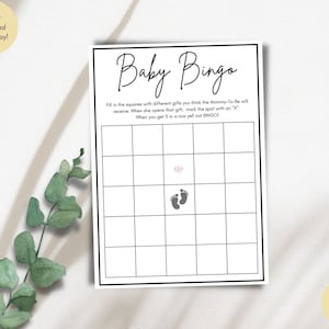 Baby Shower Bingo, Gioco Baby Bingo, Carta Baby Bingo, Baby Bingo stampabile, Giochi Baby Shower stampabili