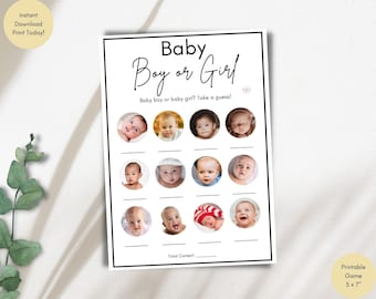 Baby Face Shower Game: Boy or Girl Guessing Game (PDF)