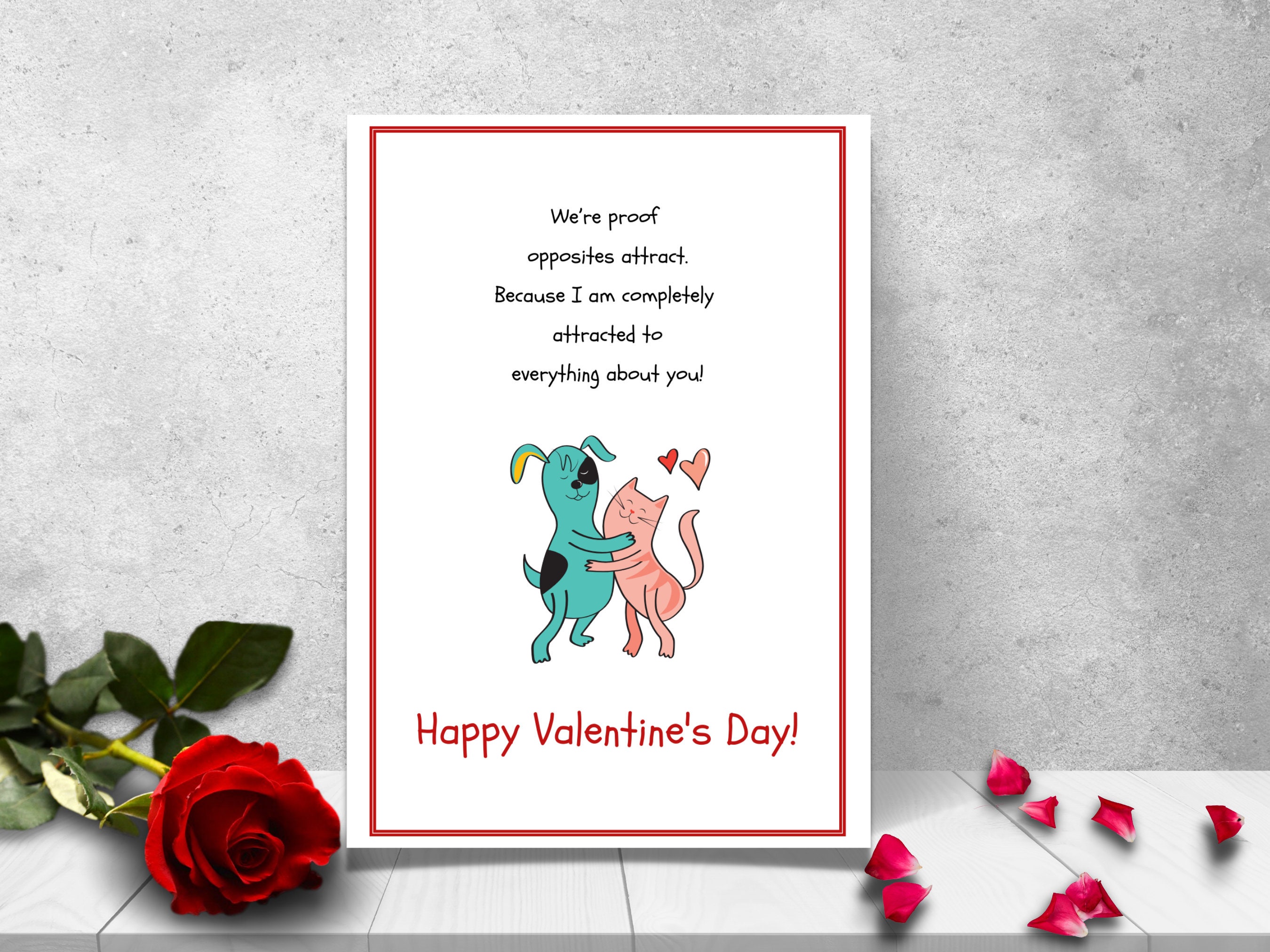 Printable Valentines Day Card, Valentines Day Card for Him or Her, Cute ...