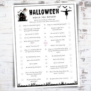 Would You Rather Printable Game, Spooky Halloween Party Game, Halloween Activity for Kids, Halloween This or That image 2