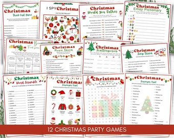 Christmas Game Bundle, Christmas Party Games, Christmas Games Printable, Christmas Family Games, Printable Christmas Games, Christmas Trivia