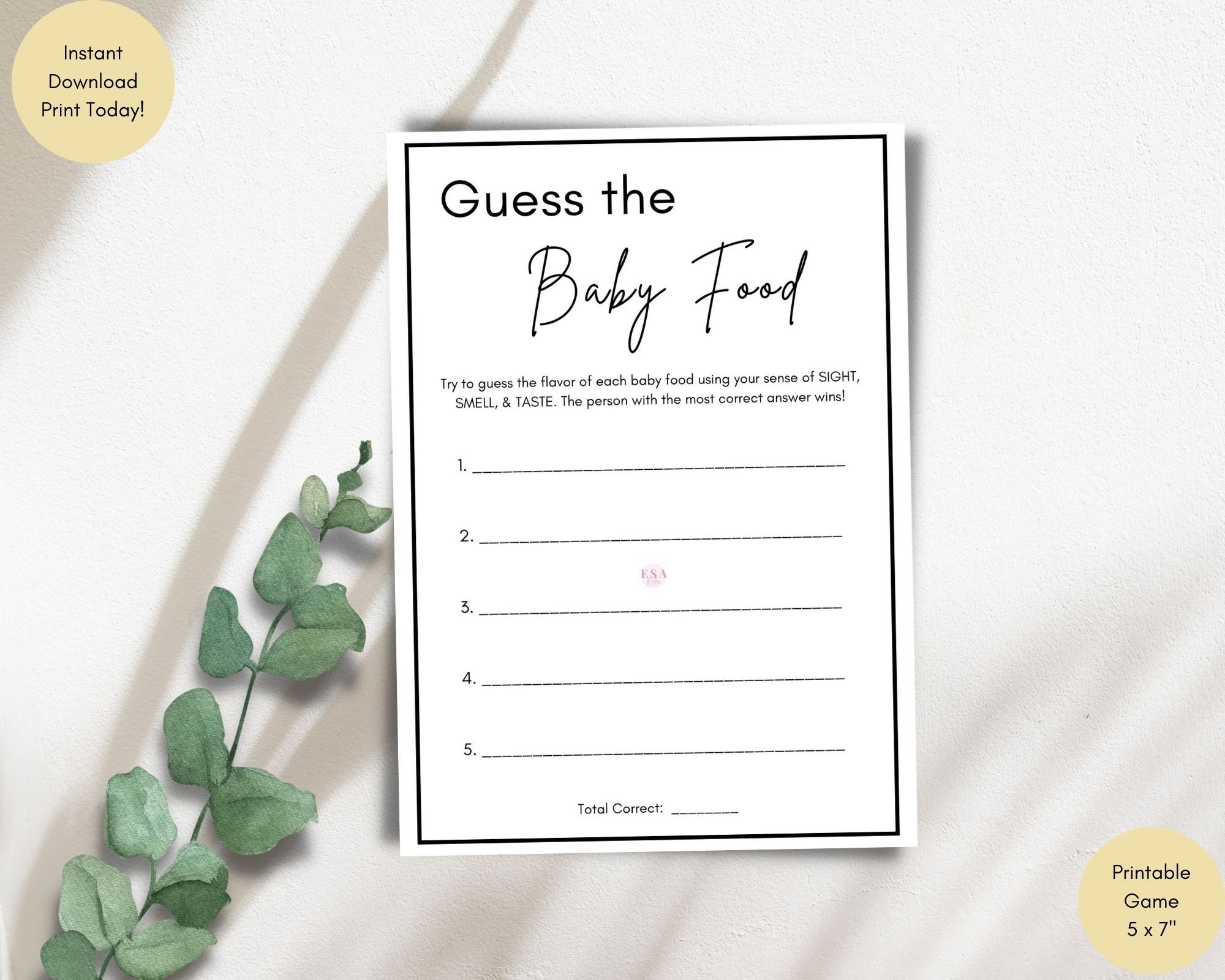 Guess the Baby Food Game, Baby Shower Game Food Tasting Game ...