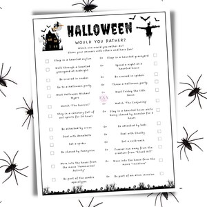 Would You Rather Printable Game, Spooky Halloween Party Game, Halloween ...