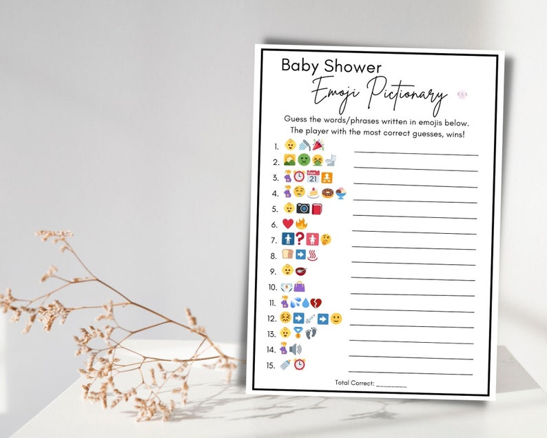 Emoji Baby Shower Game Emoji Pictionary Baby Shower Baby Etsy