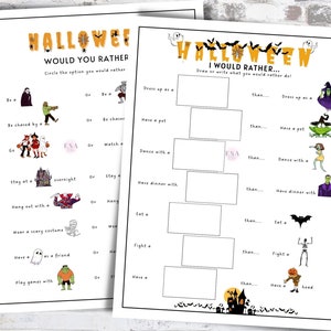 Halloween Would You Rather Game: Printable Party Activity (Digital Download)