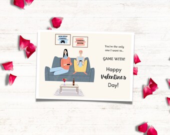 Gamer Valentine Card, Valentijnsdagkaart voor hem of haar, Gamer Valentine afdrukbaar, grappige Valentijnskaart, afdrukbare Valentijnskaarten