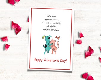 Printable Valentines Day Card, Valentines Day Card for Him or Her, Cute Valentine Card, Happy Valentines Day