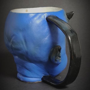 Handcrafted Stoneware Mug Ocean Dio Collector's Devil Mug Devil-themed Premium Horror Mug Devil Illustration mug Delightful Mug, image 6