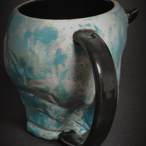 Little Devil Spooky Mug Larimar Dio Stoneware Mug Cup ceramic mug Satanic Mug Custom design Handmade Airbrushmaniacs image 6