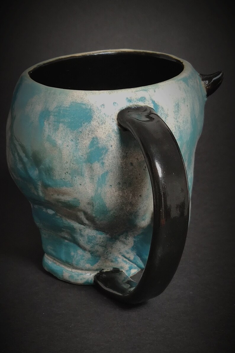 Little Devil Spooky Mug Larimar Dio Stoneware Mug Cup ceramic mug Satanic Mug Custom design Handmade Airbrushmaniacs image 6