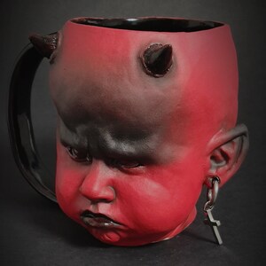 Handmade Devil Mug Crimson Dio Soil mug Home Decor ceramic mug Unique Mug Airbrushmaniacs Kitchenware, image 2