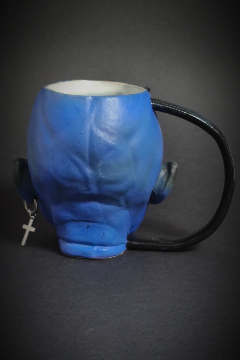 Handcrafted Stoneware Mug Ocean Dio Collector's Devil Mug Devil-themed Premium Horror Mug Devil Illustration mug Delightful Mug, image 5