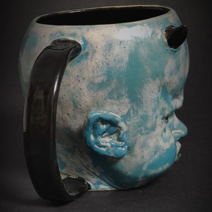 Little Devil Spooky Mug Larimar Dio Stoneware Mug Cup ceramic mug Satanic Mug Custom design Handmade Airbrushmaniacs image 7