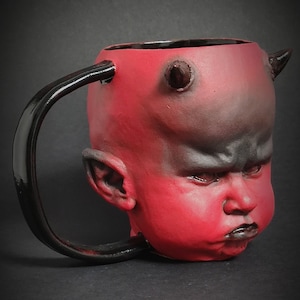 Handmade Devil Mug Crimson Dio Soil mug Home Decor ceramic mug Unique Mug Airbrushmaniacs Kitchenware, image 8