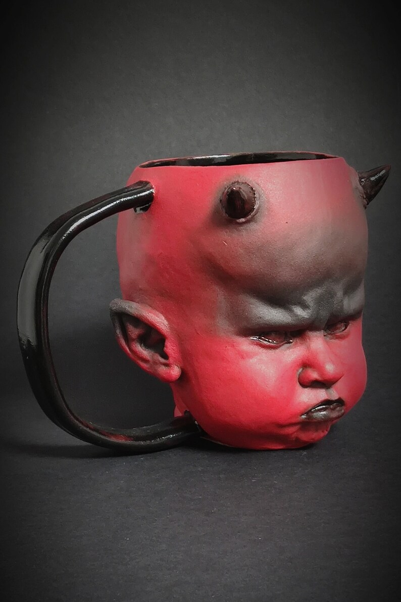 Handmade Devil Mug Crimson Dio Soil mug Home Decor ceramic mug Unique Mug Airbrushmaniacs Kitchenware, image 8